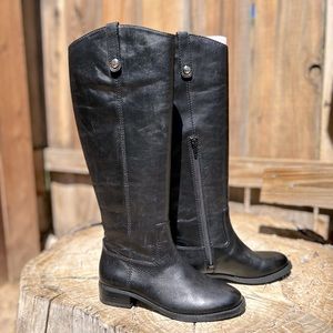 INC Women's Fawne Black Faux Leather Riding Boot